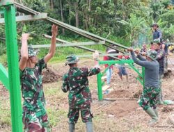 Jembatan Gantung Garuda di Way Umbar Tanggamus Capai 45 Persen, Pangdam XXI: Akses Warga Jadi Prioritas