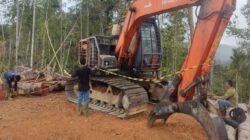 Gakkum Kehutanan Amankan Alat Berat Eksavator dan Kayu Bulat di TPK PHAT Tapanuli Selatan