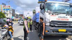 Jelang Tahun Baru, Sat Lantas Polres Lampung Tengah Imbau Kendaraan Sumbu Tiga Patuhi Jam Operasional