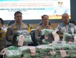 Polres Lampung Selatan Ungkap 3 Kasus Narkotika, Sita 118,59 Kg Sabu dan Selamatkan 479.857 Jiwa